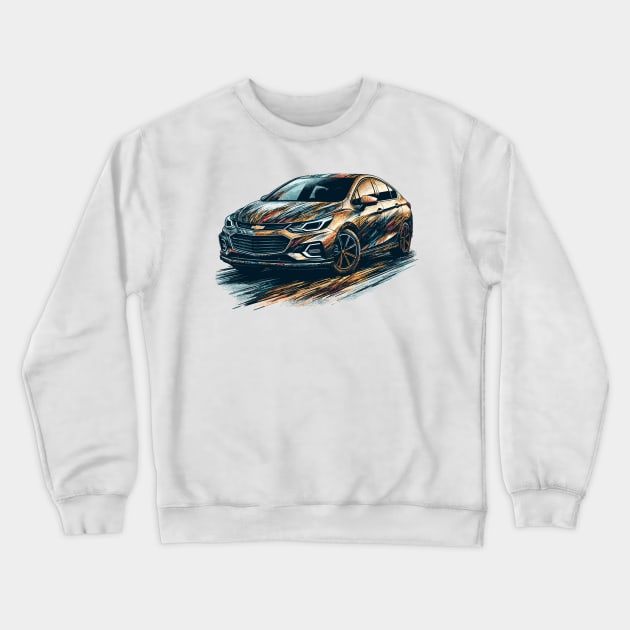 Chevy Cruze Crewneck Sweatshirt by Vehicles-Art